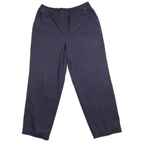 Studio Works Petite Navy Blue Elastic Waist Pull On Straight‎ Leg Pants 12P